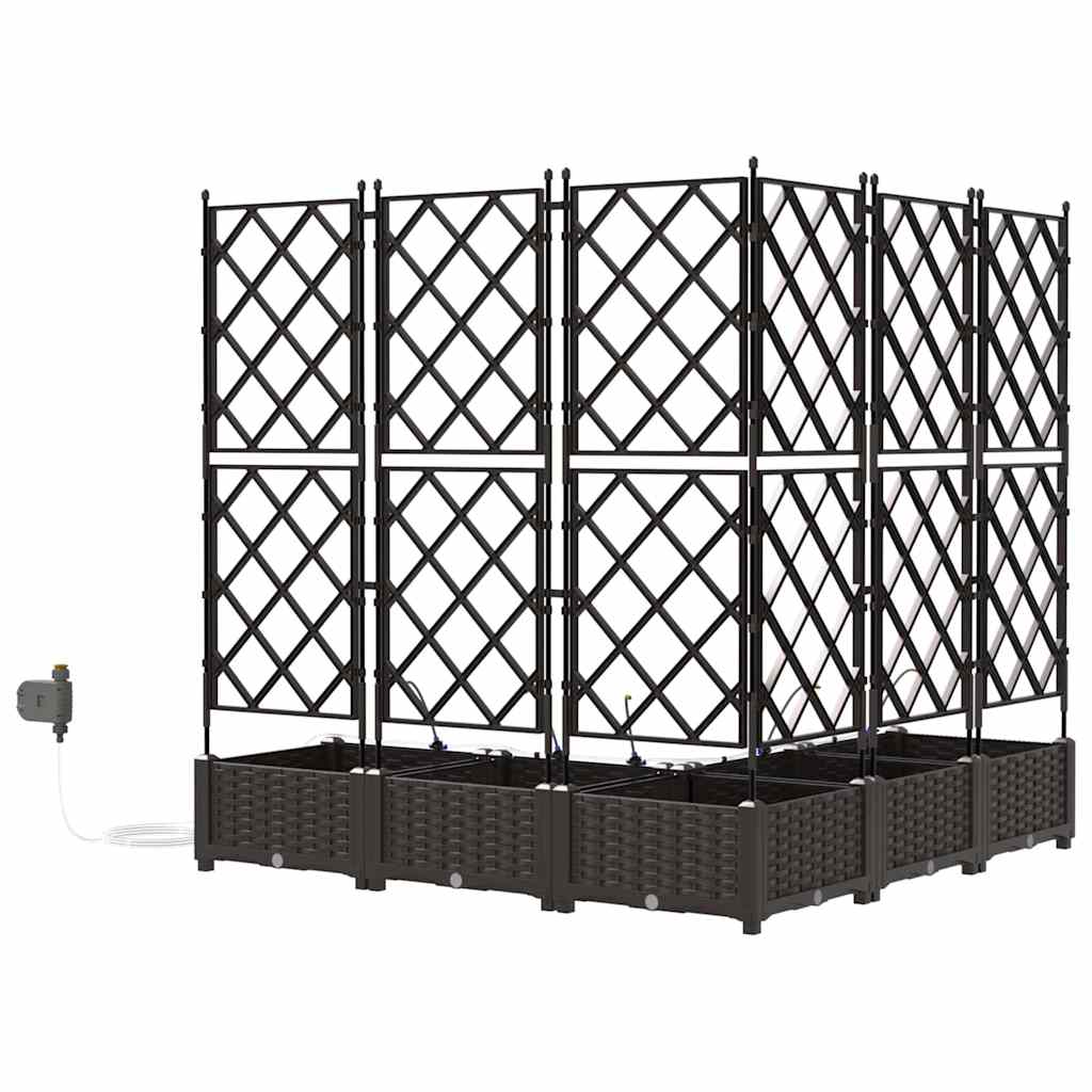 Vaso da giardino 5 pz Marrone 120 x 120 x 126 cm PP