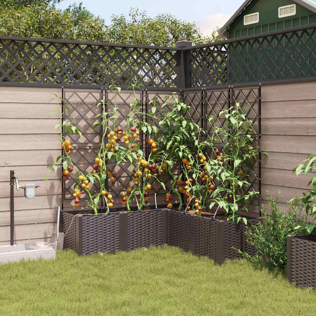 Vaso da giardino 5 pz Marrone 120 x 120 x 142 cm PP