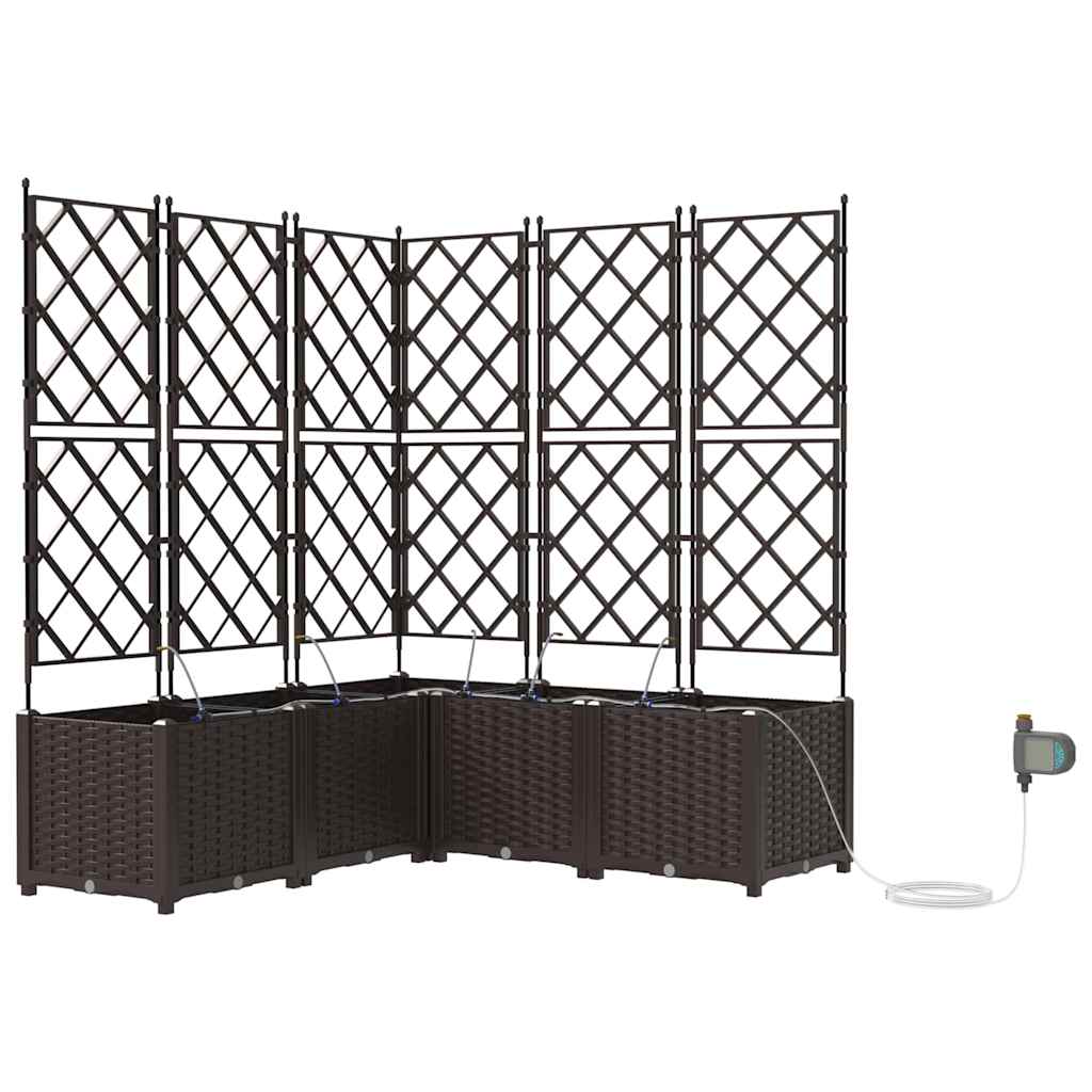 Vaso da giardino 5 pz Marrone 120 x 120 x 142 cm PP