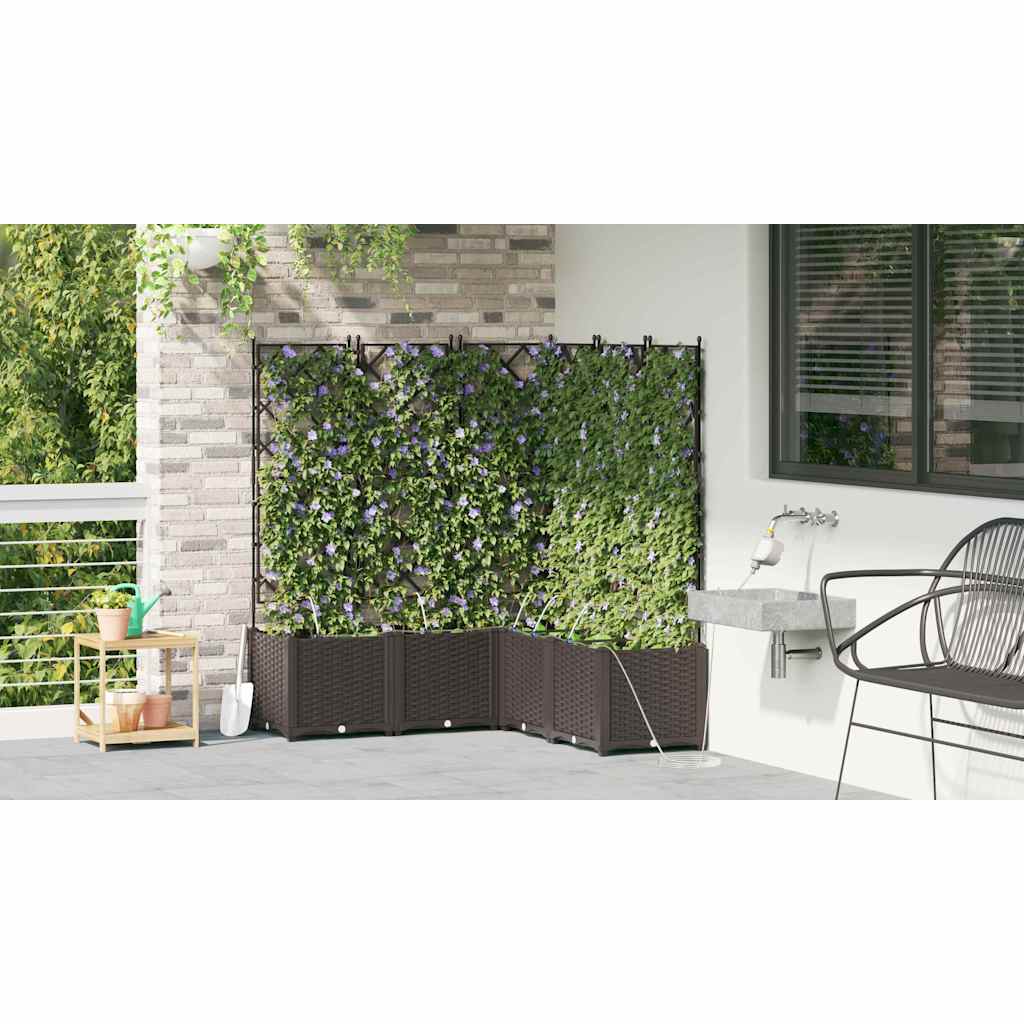 Vaso da giardino 5 pz Marrone 120 x 120 x 142 cm PP