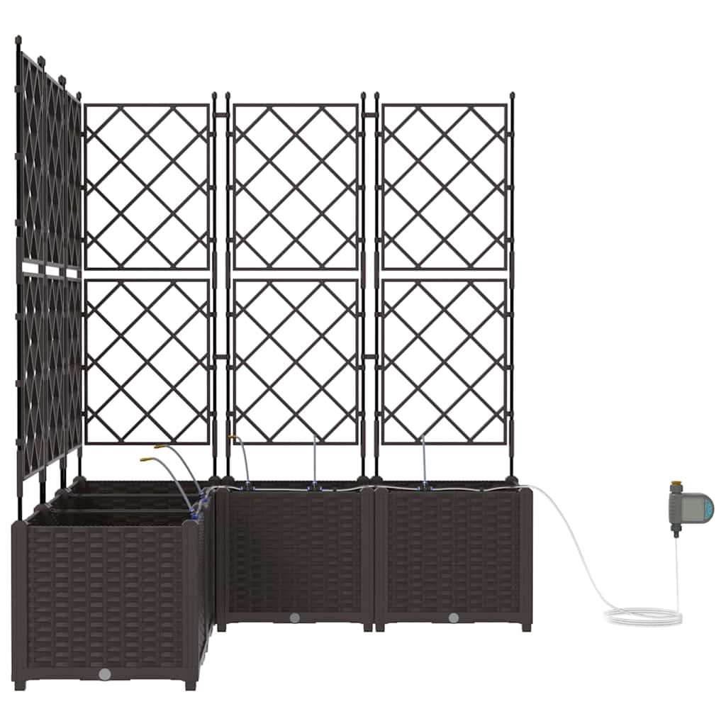Vaso da giardino 5 pz Marrone 120 x 120 x 142 cm PP