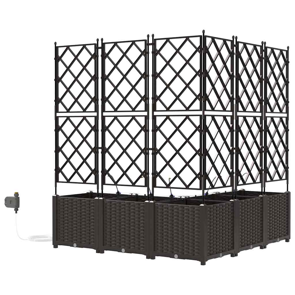 Vaso da giardino 5 pz Marrone 120 x 120 x 142 cm PP