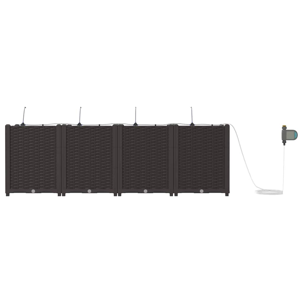 Vaso da giardino 4 pz Marrone 160 x 40 x 52 cm PP