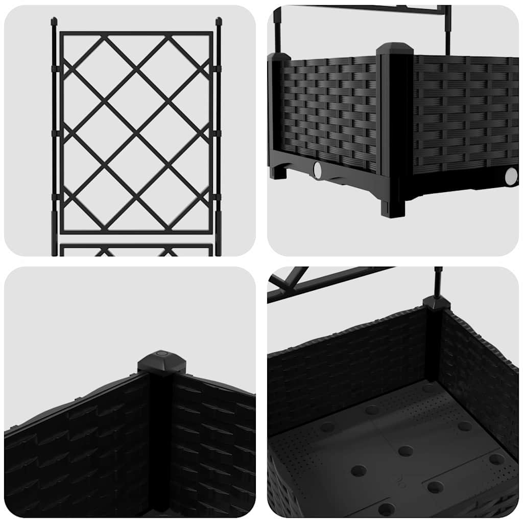 Vaso da giardino Nero 40 x 40 x 125,5 cm PP