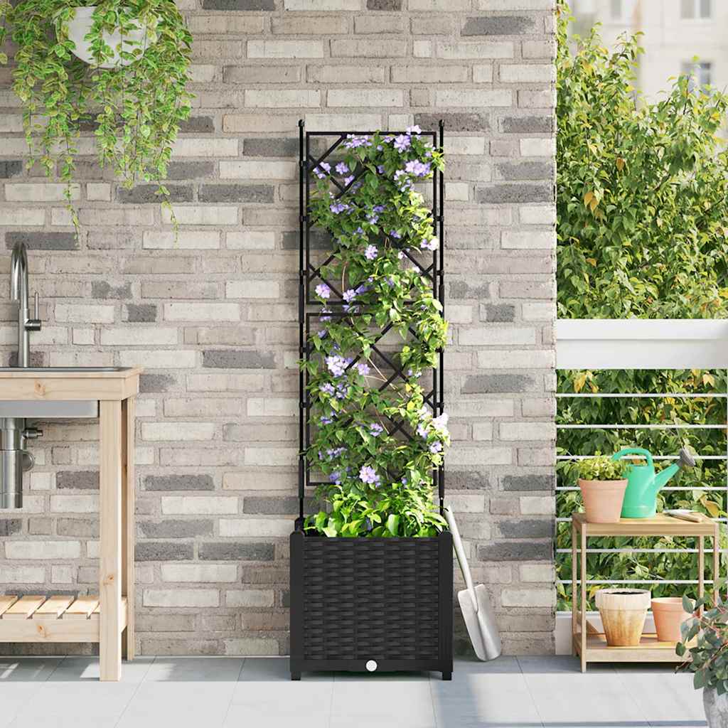 Vaso da giardino Nero 40 x 40 x 143 cm PP