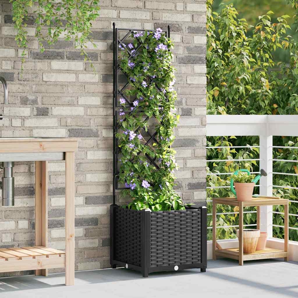 Vaso da giardino Nero 40 x 40 x 143 cm PP