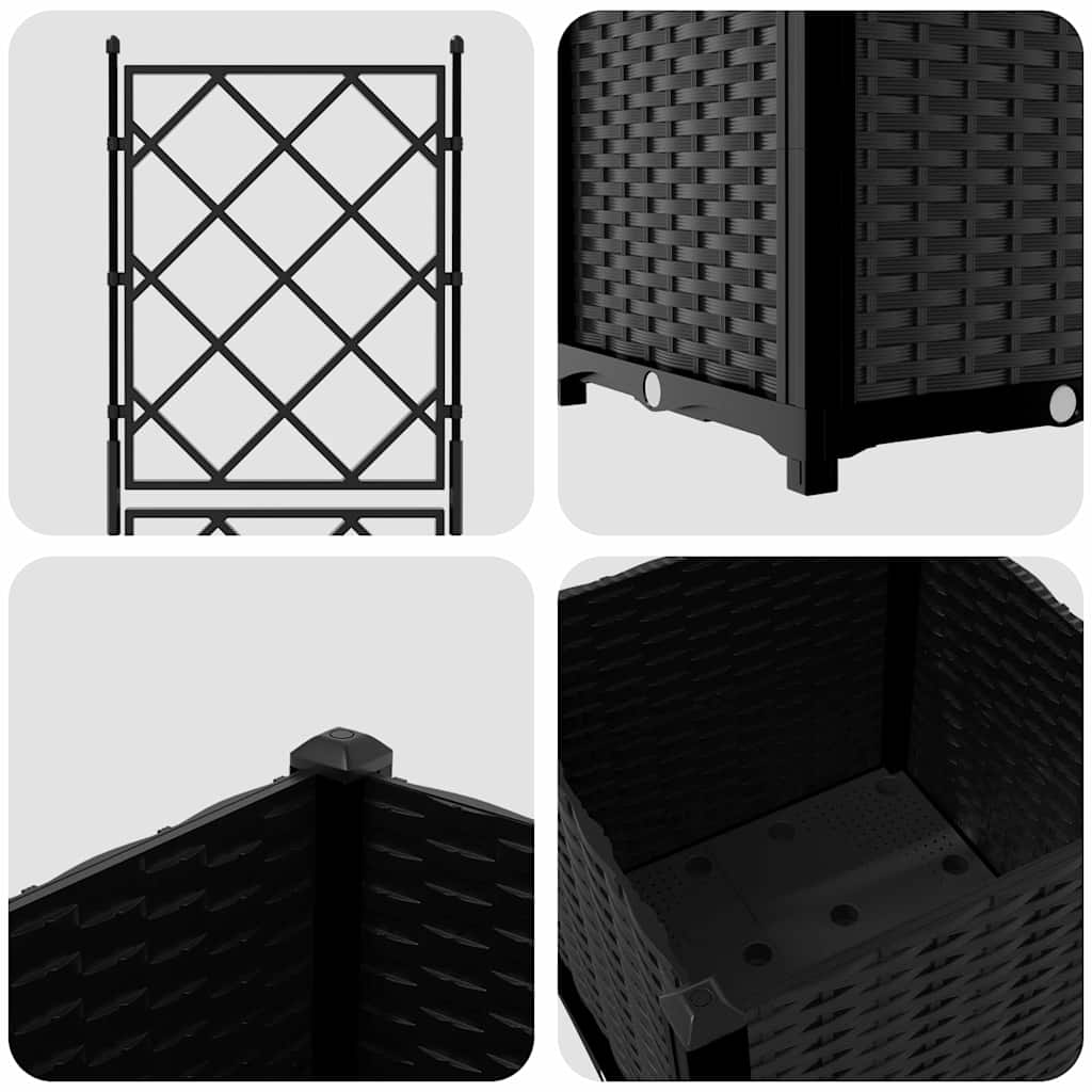 Vaso da giardino Nero 40 x 40 x 143 cm PP