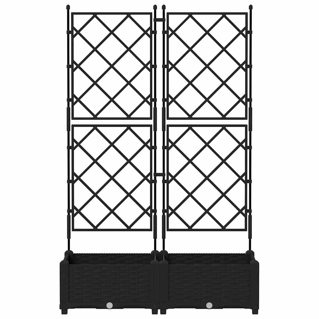 Vaso da giardino 2 pz Nero 80 x 40 x 125,5 cm PP