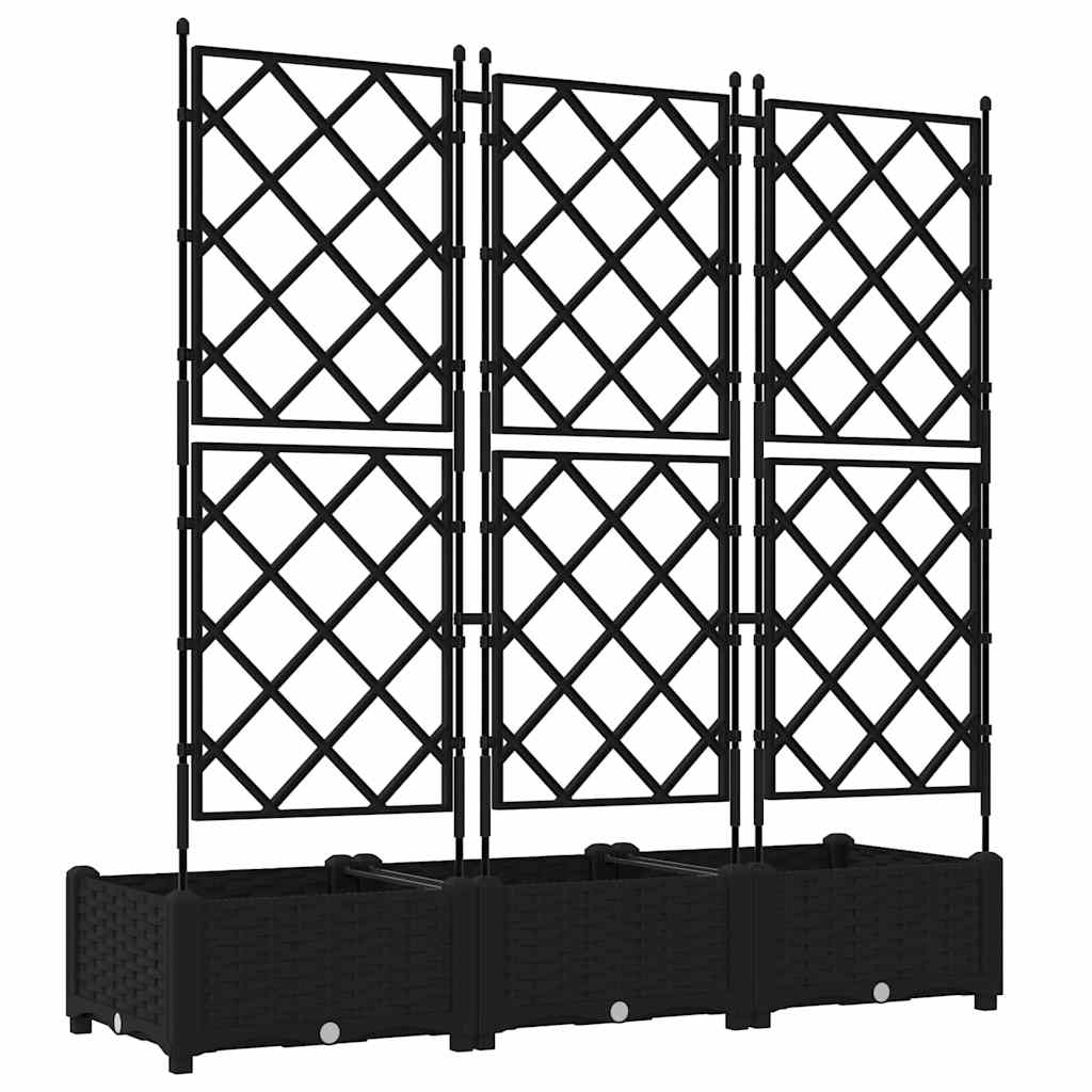 Vaso da giardino 3 pz Nero 120 x 40 x 125,5 cm PP