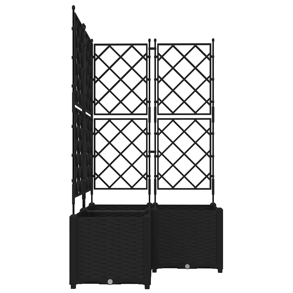 Vaso da giardino 3 pz Nero 80 x 80 x 143 cm PP