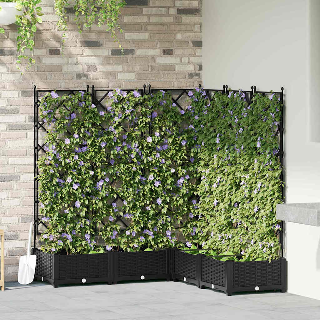 Vaso da giardino 5 pz Nero 120 x 120 x 125,5 cm PP