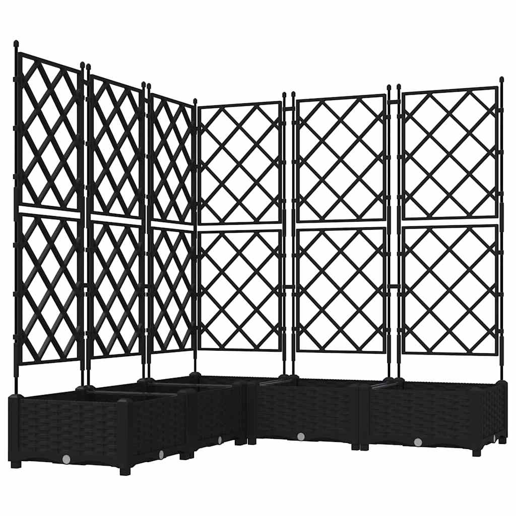 Vaso da giardino 5 pz Nero 120 x 120 x 125,5 cm PP