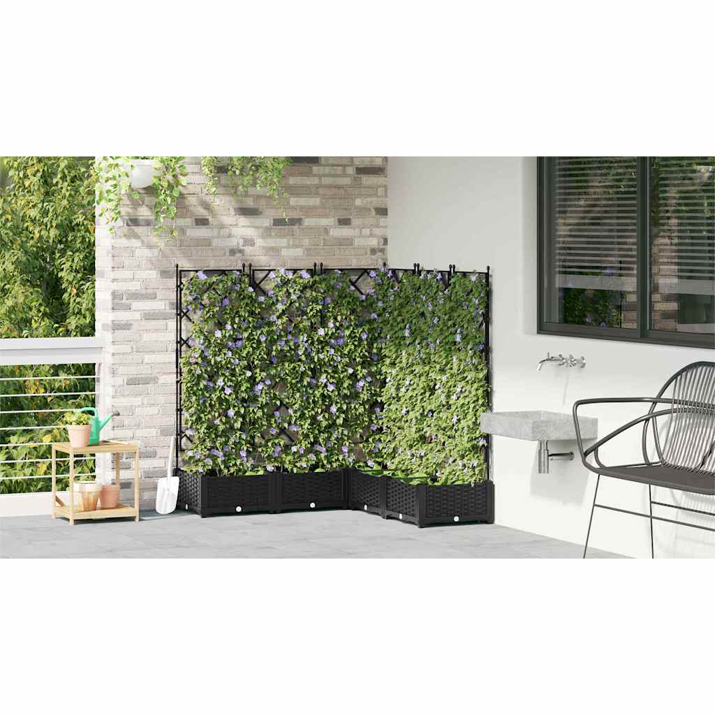 Vaso da giardino 5 pz Nero 120 x 120 x 125,5 cm PP
