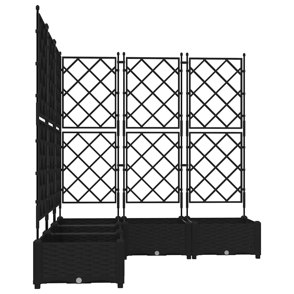 Vaso da giardino 5 pz Nero 120 x 120 x 125,5 cm PP