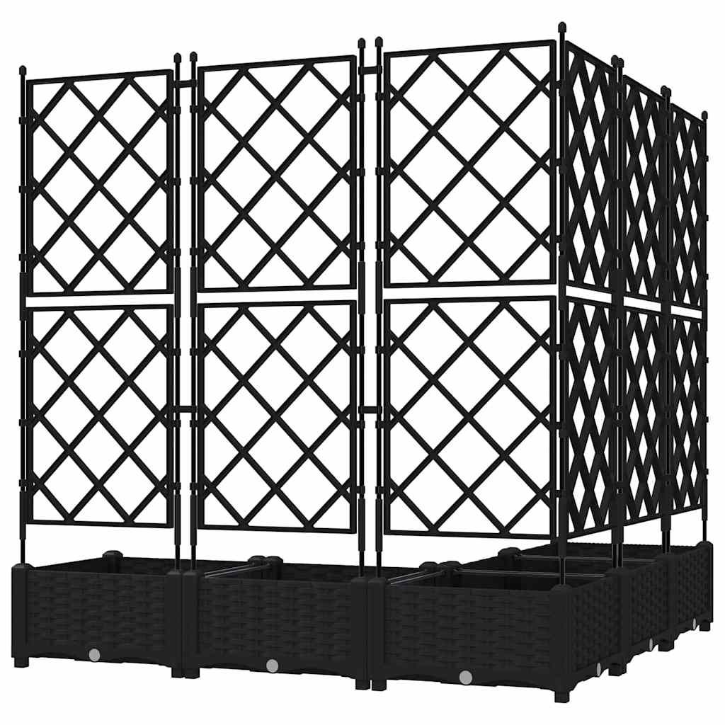 Vaso da giardino 5 pz Nero 120 x 120 x 125,5 cm PP
