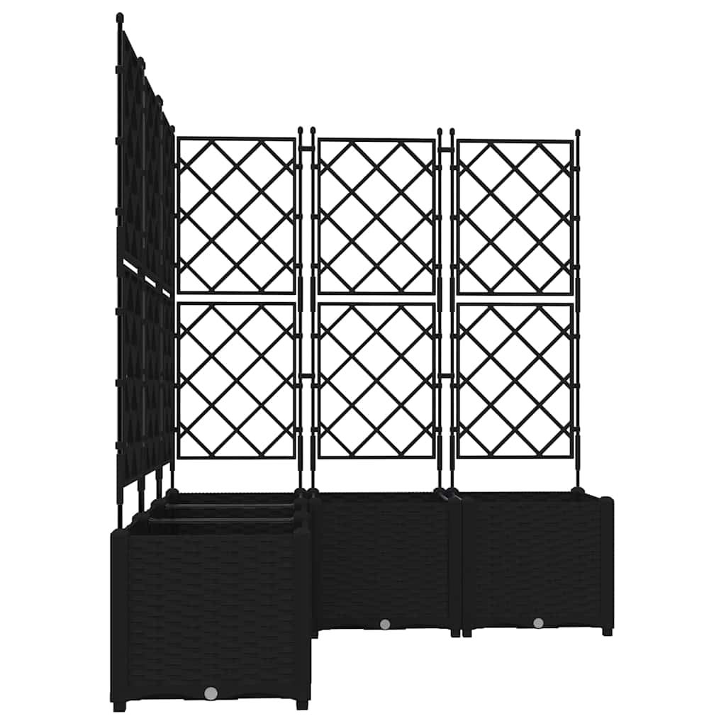 Vaso da giardino 5 pz Nero 120 x 120 x 143 cm PP