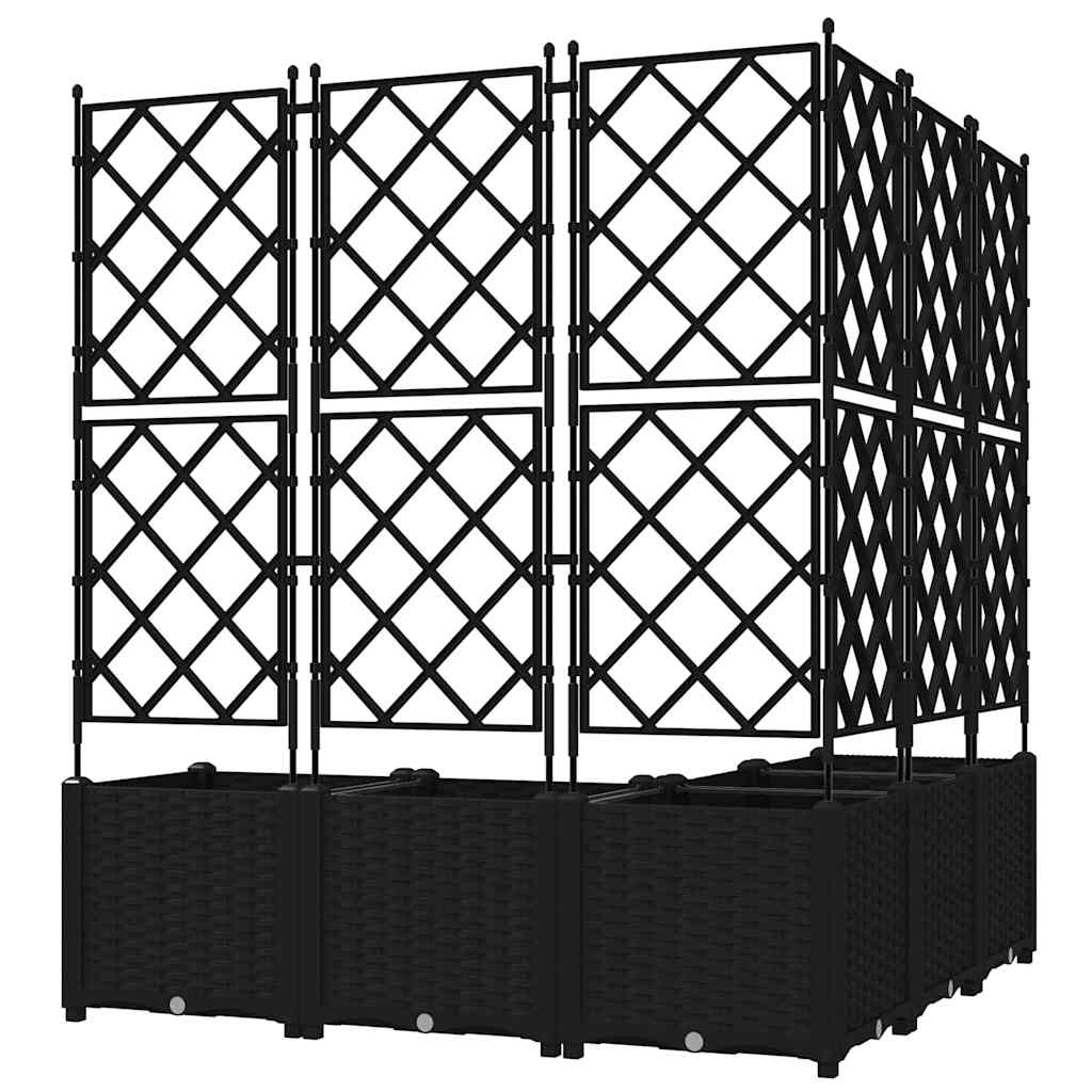 Vaso da giardino 5 pz Nero 120 x 120 x 143 cm PP