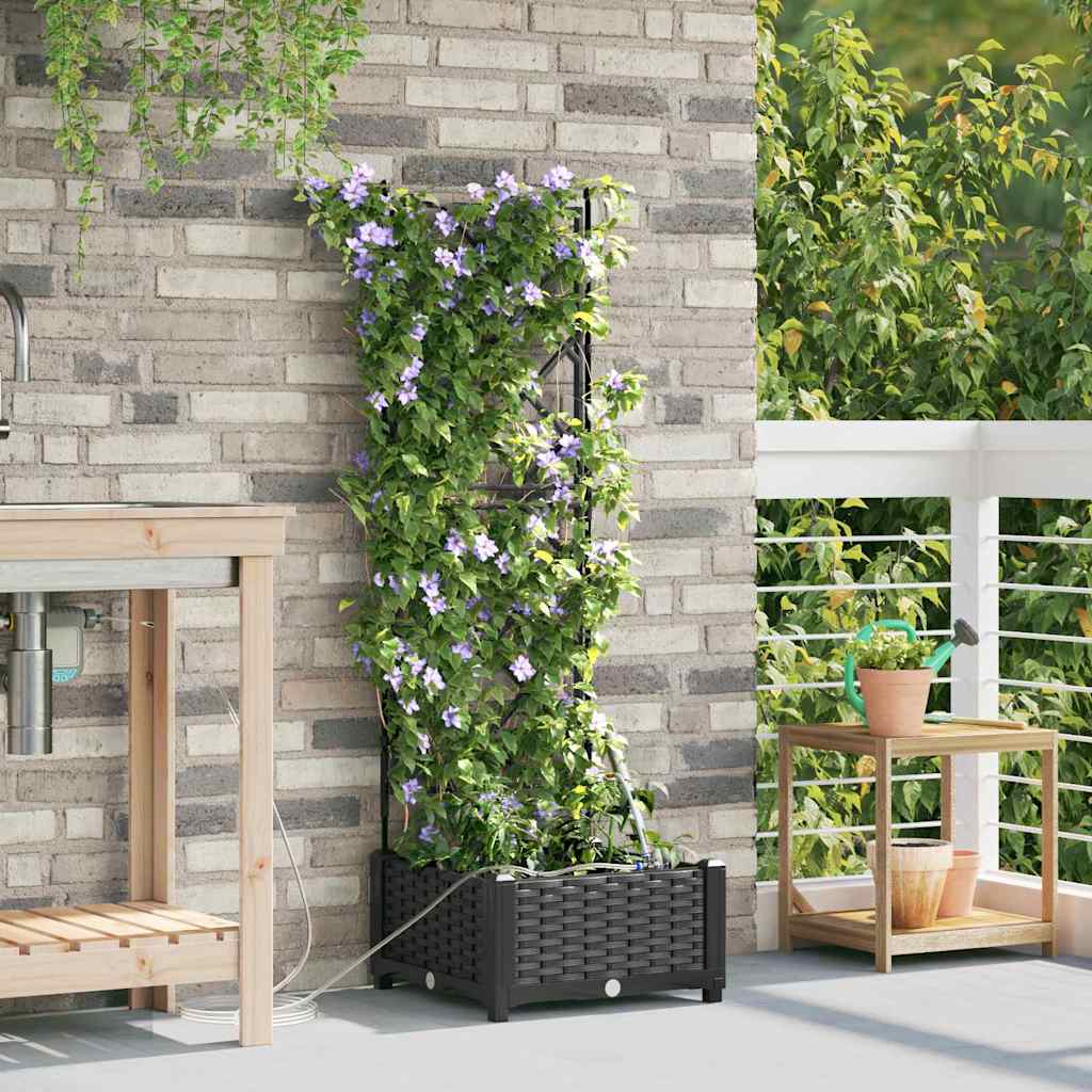 Vaso da giardino Nero 40 x 40 x 126 cm PP