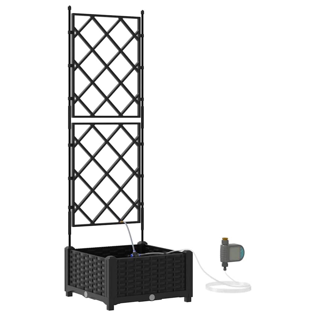 Vaso da giardino Nero 40 x 40 x 126 cm PP