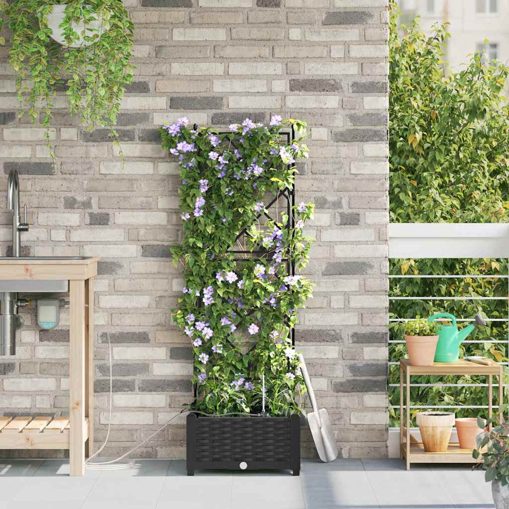 Vaso da giardino Nero 40 x 40 x 126 cm PP