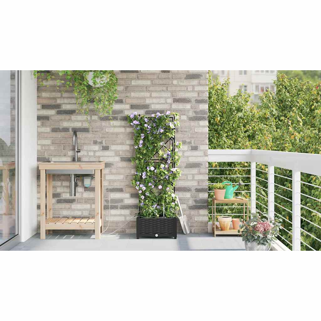Vaso da giardino Nero 40 x 40 x 126 cm PP