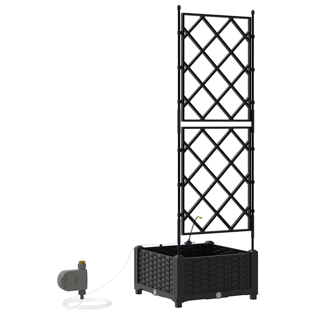 Vaso da giardino Nero 40 x 40 x 126 cm PP