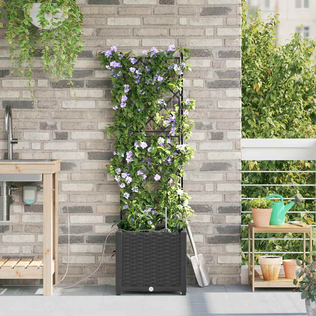Vaso da giardino Nero 40 x 40 x 142 cm PP
