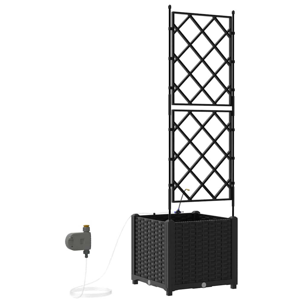Vaso da giardino Nero 40 x 40 x 142 cm PP