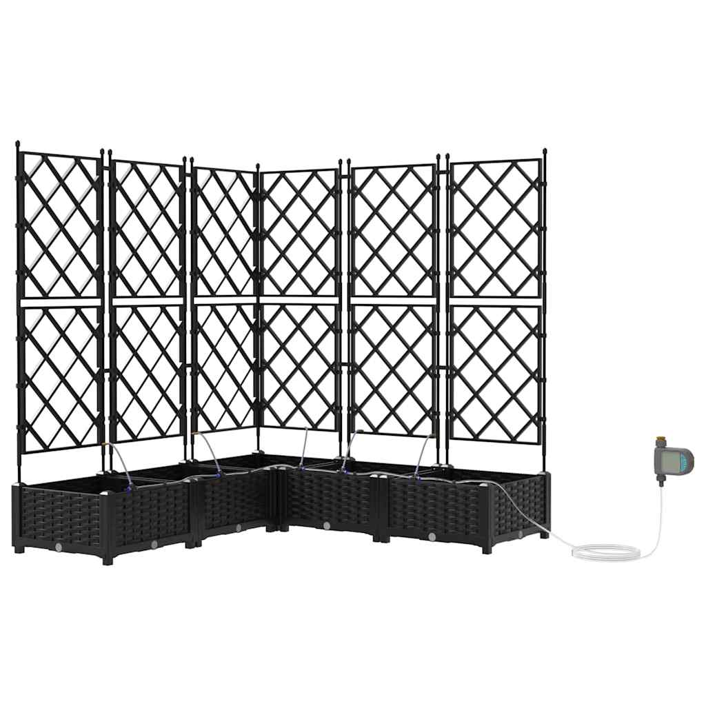 Vaso da giardino 5 pz Nero 120 x 120 x 126 cm PP