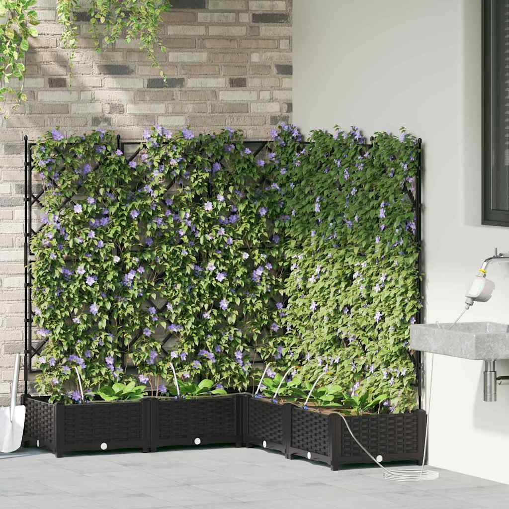 Vaso da giardino 5 pz Nero 120 x 120 x 126 cm PP