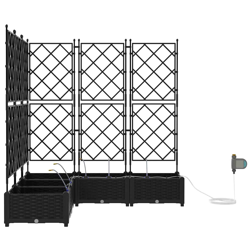 Vaso da giardino 5 pz Nero 120 x 120 x 126 cm PP