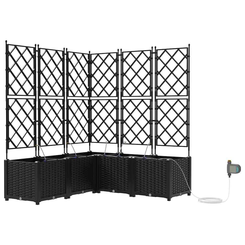 Vaso da giardino 5 pz Nero 120 x 120 x 142 cm PP