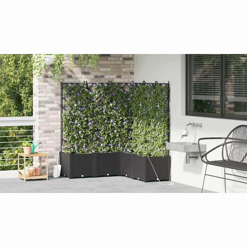 Vaso da giardino 5 pz Nero 120 x 120 x 142 cm PP