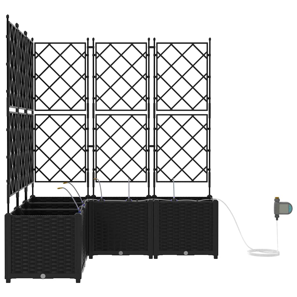 Vaso da giardino 5 pz Nero 120 x 120 x 142 cm PP