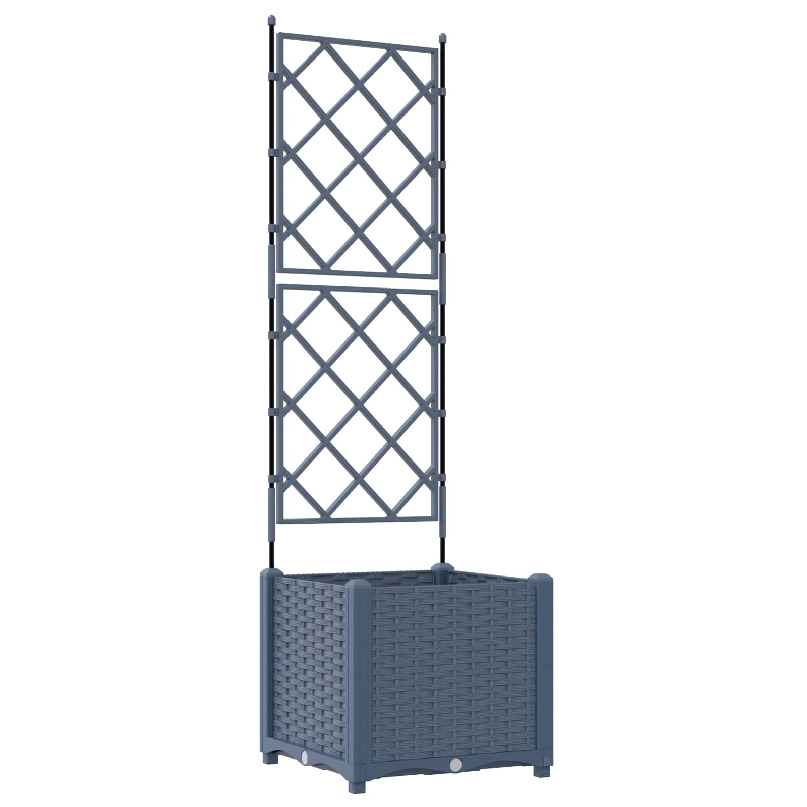 Vaso da giardino Grigio 40 x 40 x 143 cm PP