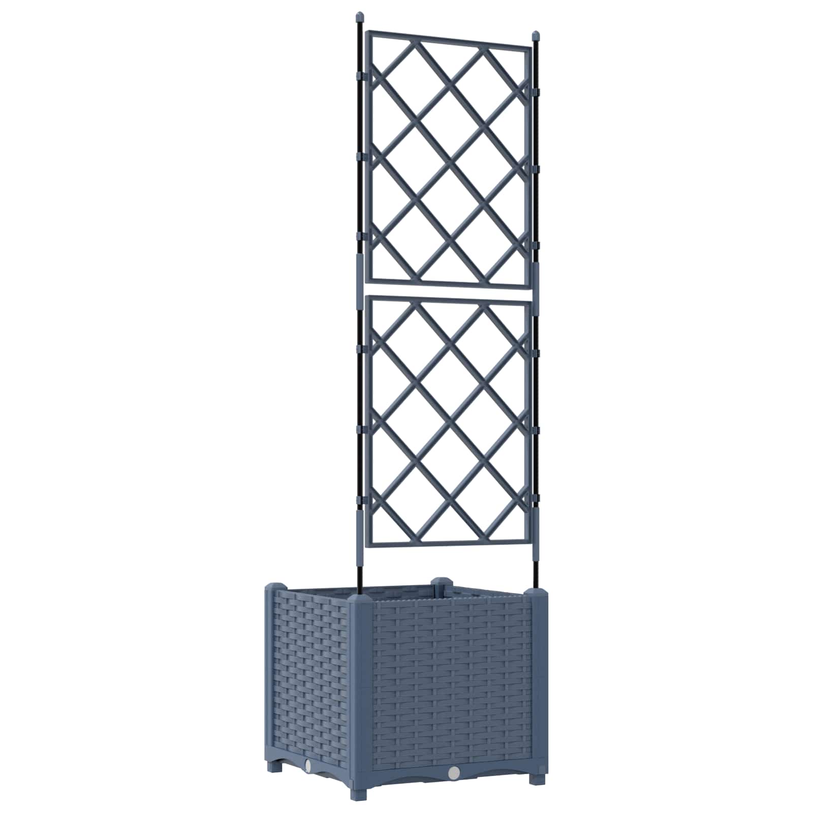 Vaso da giardino Grigio 40 x 40 x 143 cm PP