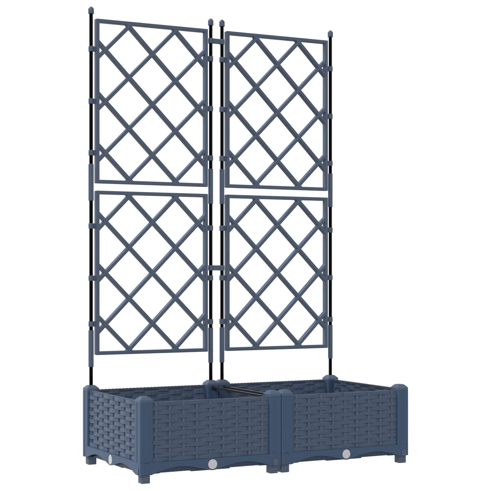 Vaso da giardino 2 pz Grigio 80 x 40 x 125,5 cm PP