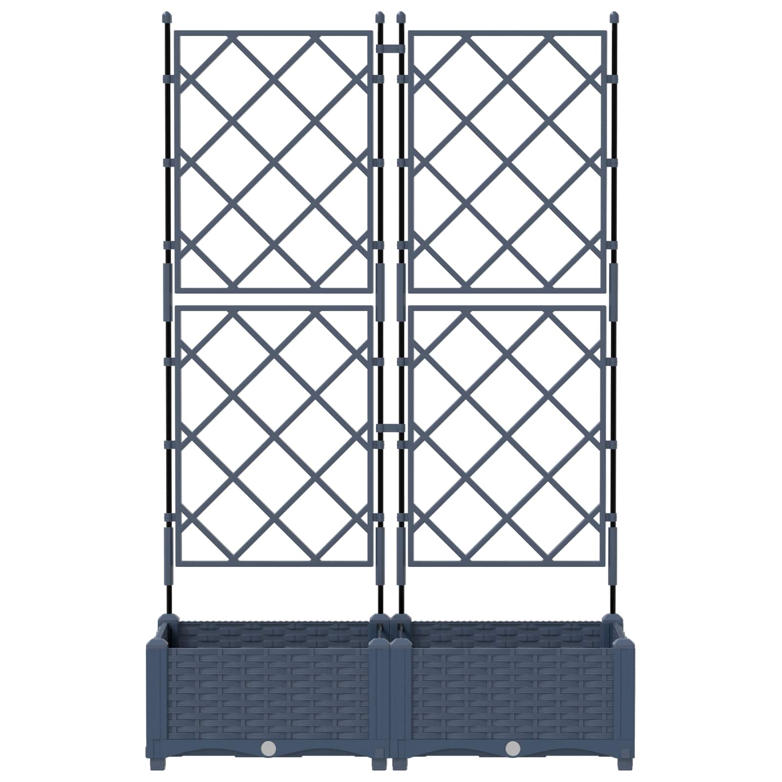 Vaso da giardino 2 pz Grigio 80 x 40 x 125,5 cm PP