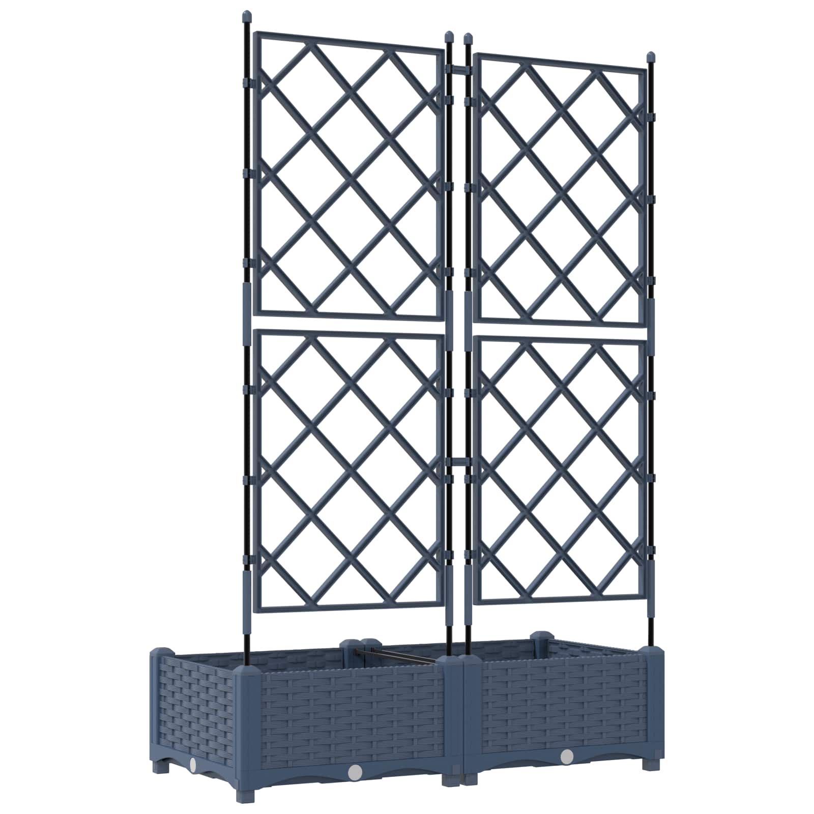 Vaso da giardino 2 pz Grigio 80 x 40 x 125,5 cm PP