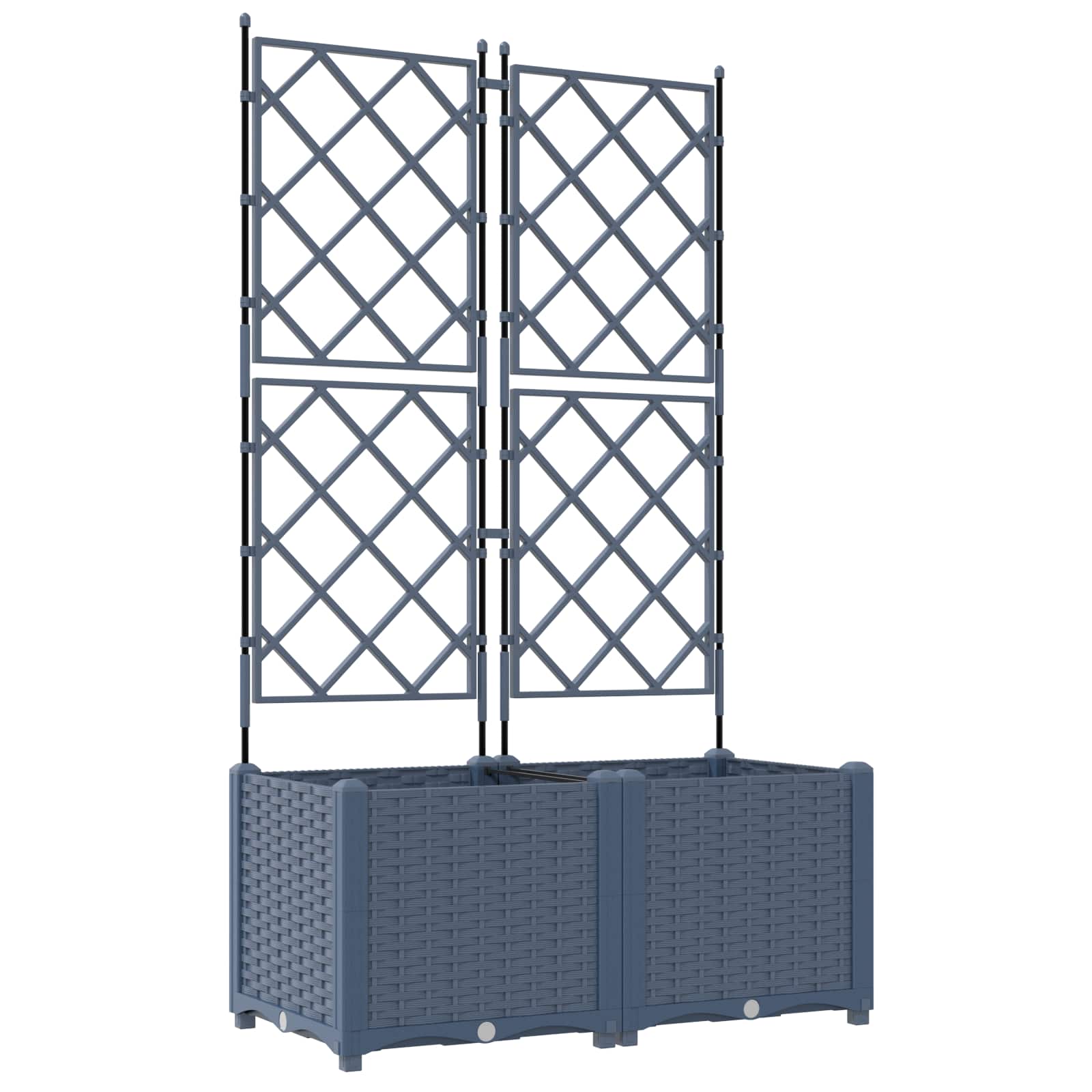 Vaso da giardino 2 pz Grigio 80 x 40 x 143 cm PP