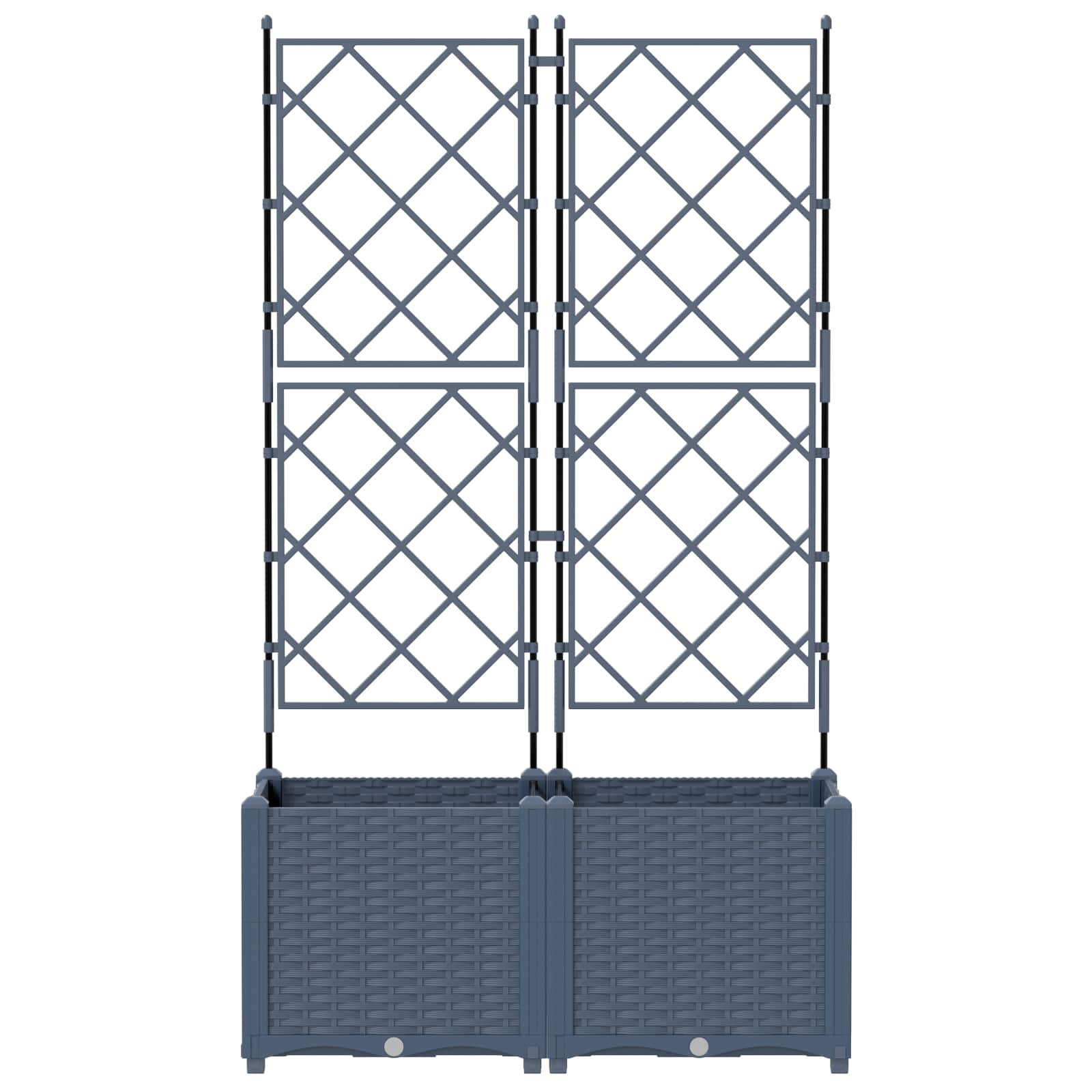 Vaso da giardino 2 pz Grigio 80 x 40 x 143 cm PP
