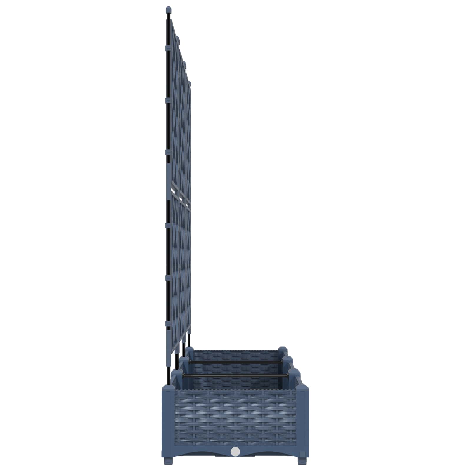 Vaso da giardino 3 pz Grigio 120 x 40 x 125,5 cm PP