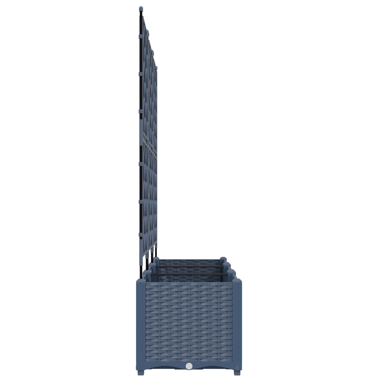 Vaso da giardino 3 pz Grigio 120 x 40 x 143 cm PP