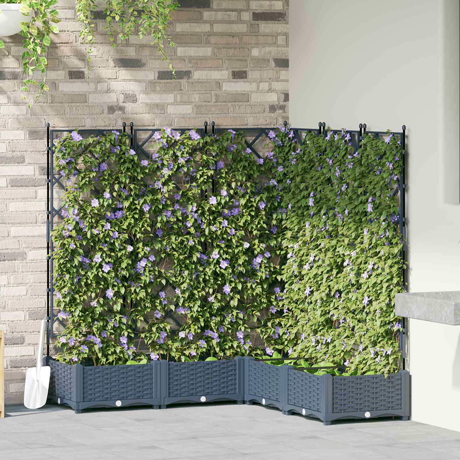 Vaso da giardino 5 pz Grigio 120 x 120 x 125,5 cm PP