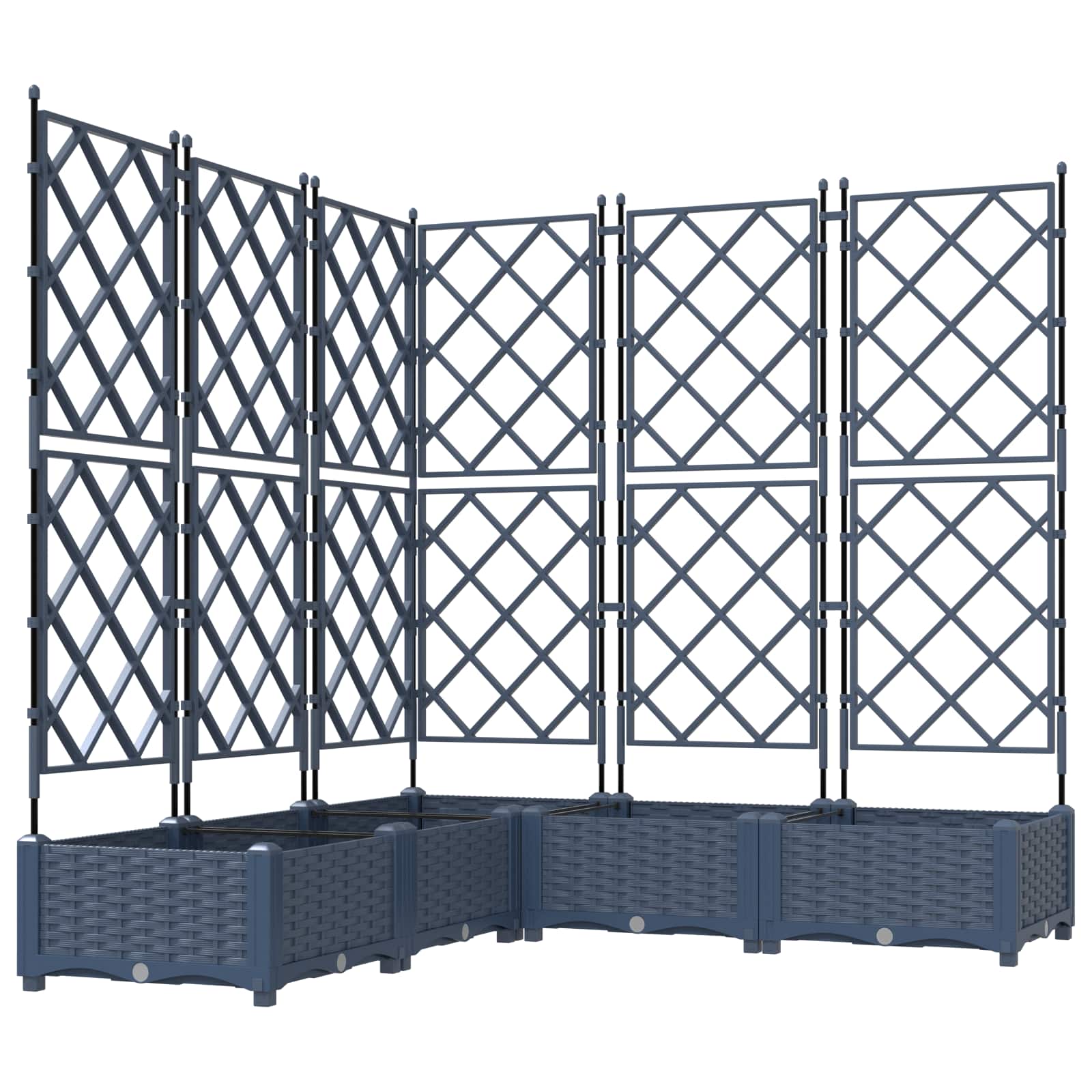 Vaso da giardino 5 pz Grigio 120 x 120 x 125,5 cm PP