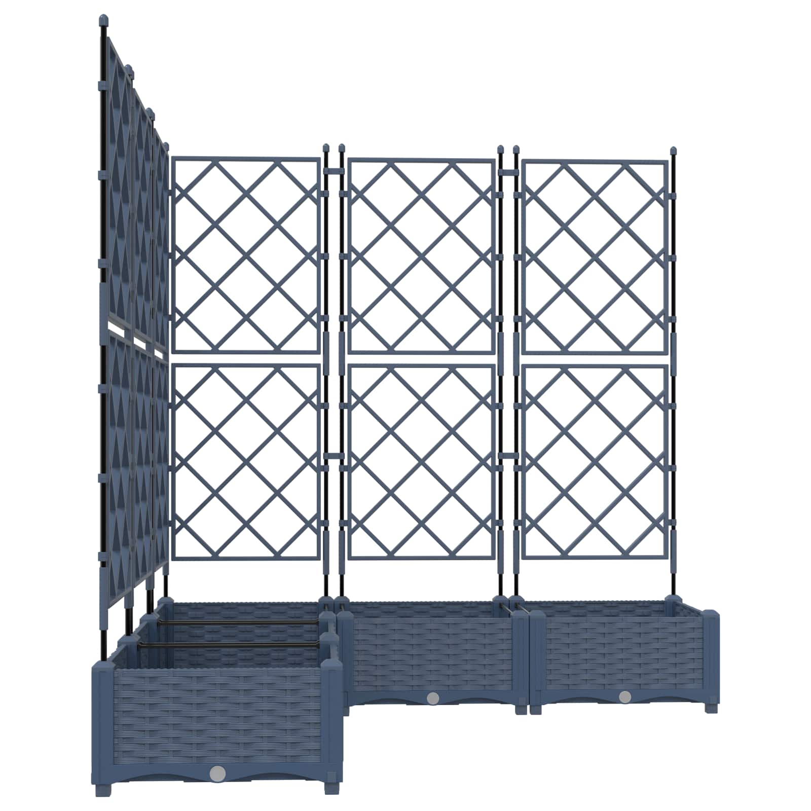 Vaso da giardino 5 pz Grigio 120 x 120 x 125,5 cm PP