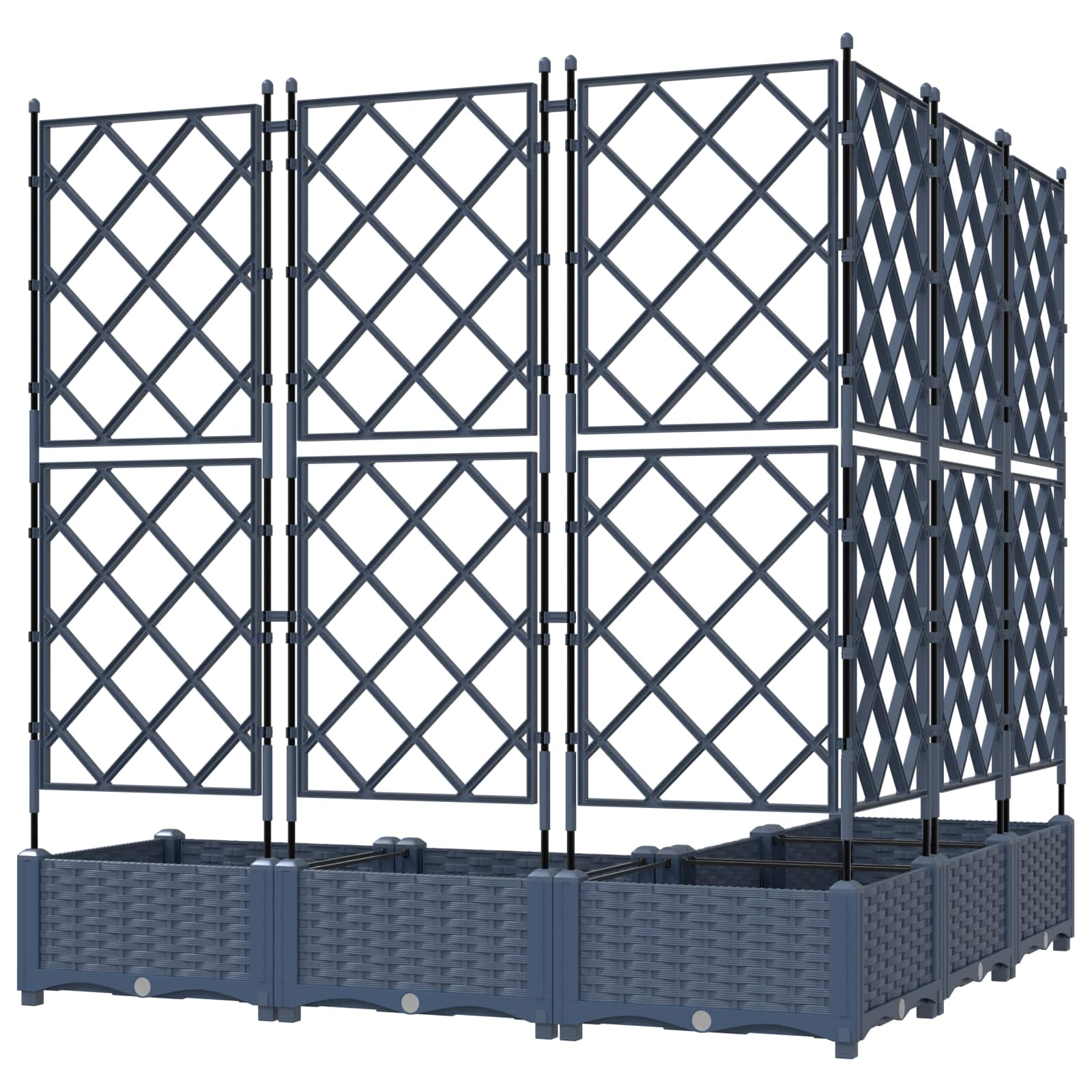 Vaso da giardino 5 pz Grigio 120 x 120 x 125,5 cm PP
