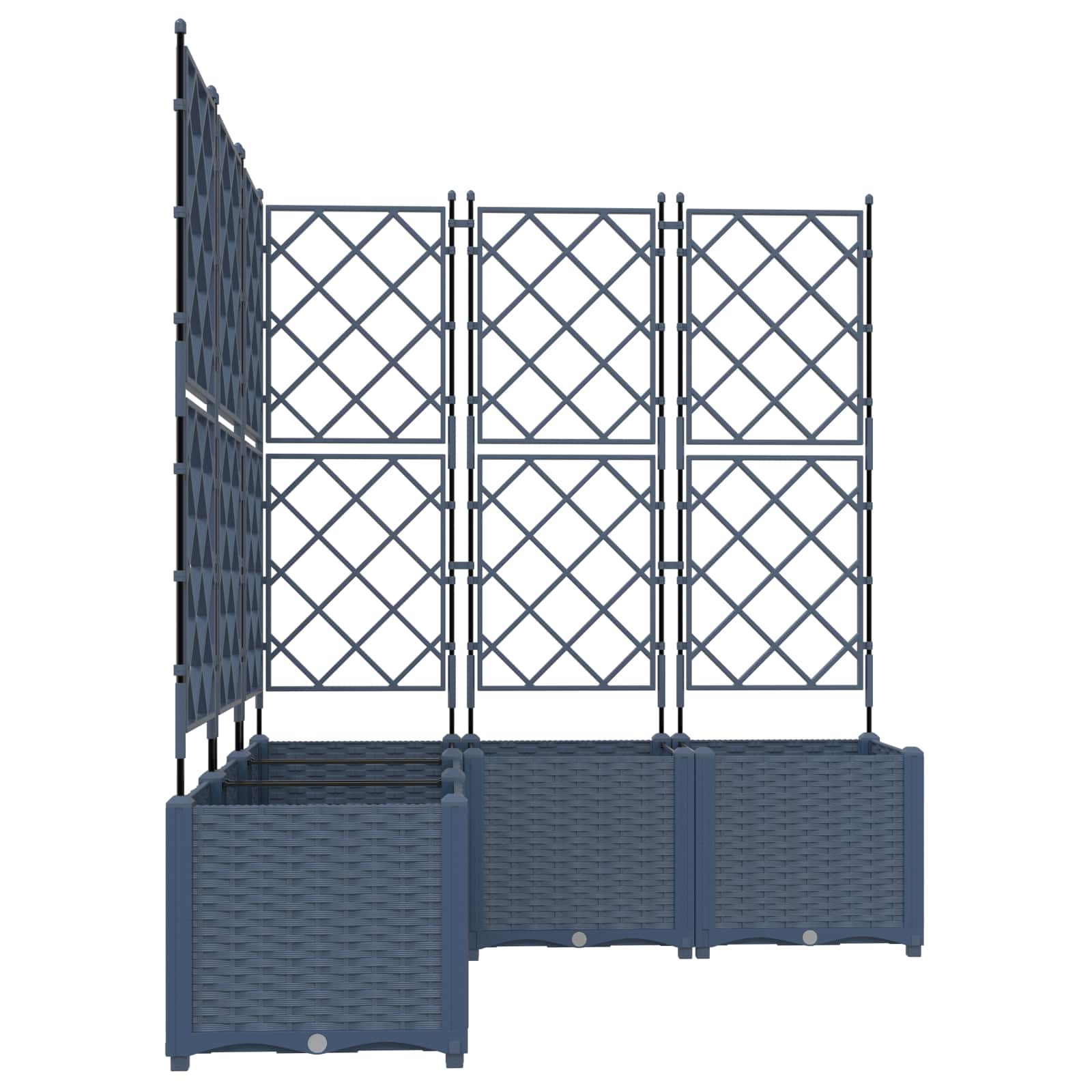 Vaso da giardino 5 pz Grigio 120 x 120 x 143 cm PP