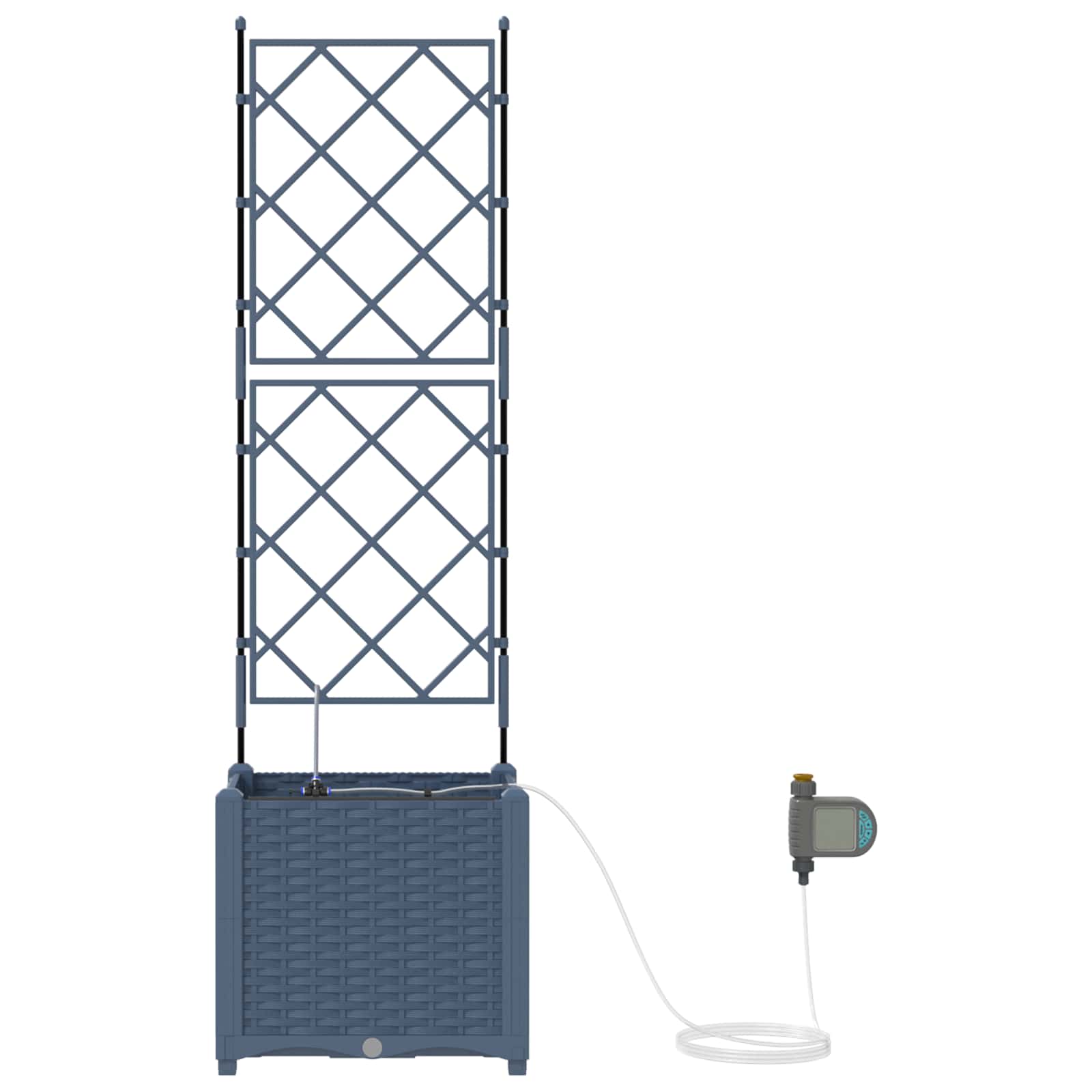 Vaso da giardino Grigio 40 x 40 x 142 cm PP
