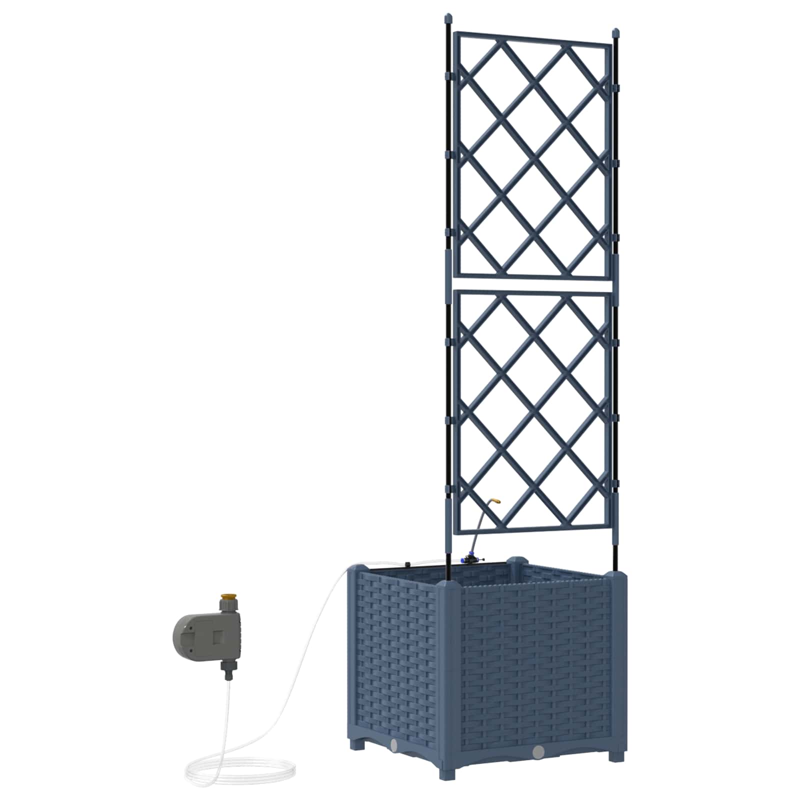 Vaso da giardino Grigio 40 x 40 x 142 cm PP